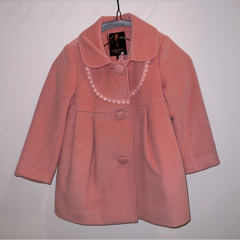 Lisa-Rella Toddler Girls pink wool Coat